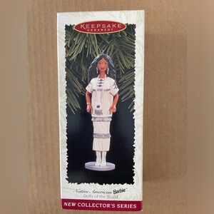 Native American Barbie Dolls of the World Barbie ornament by Hallmark ©️1996 NWT